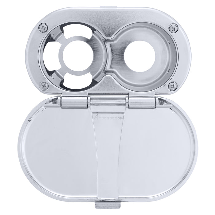 Ambassador Marine 136-0010-CP Transom Cup & Lid Set (All Plastic) (Chrome)