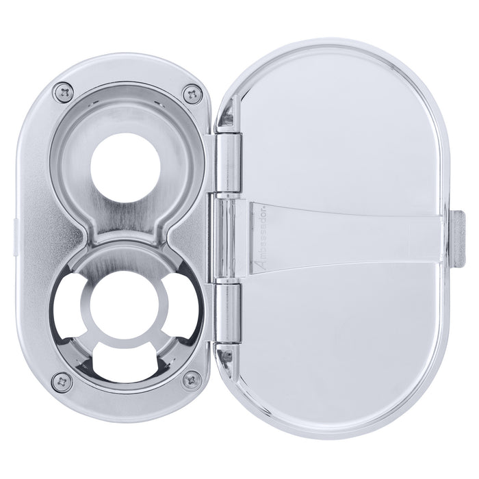 Ambassador Marine 136-0010-CP Transom Cup & Lid Set (All Plastic) (Chrome)