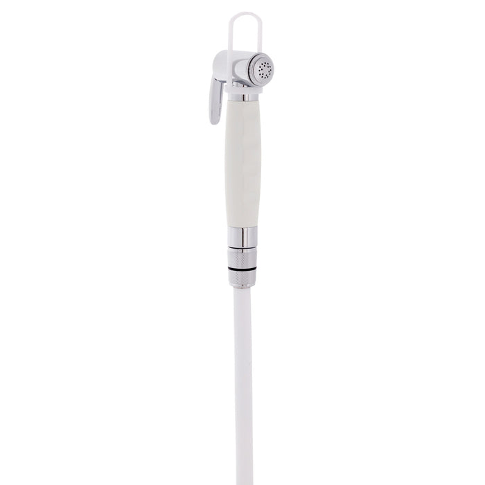 Ambassador Marine 136-0014-CA-R Recessed Shower- Chrome Cup & Lid, Hammer-Head Arctic White Sprayer, 10' White Rubber Hose