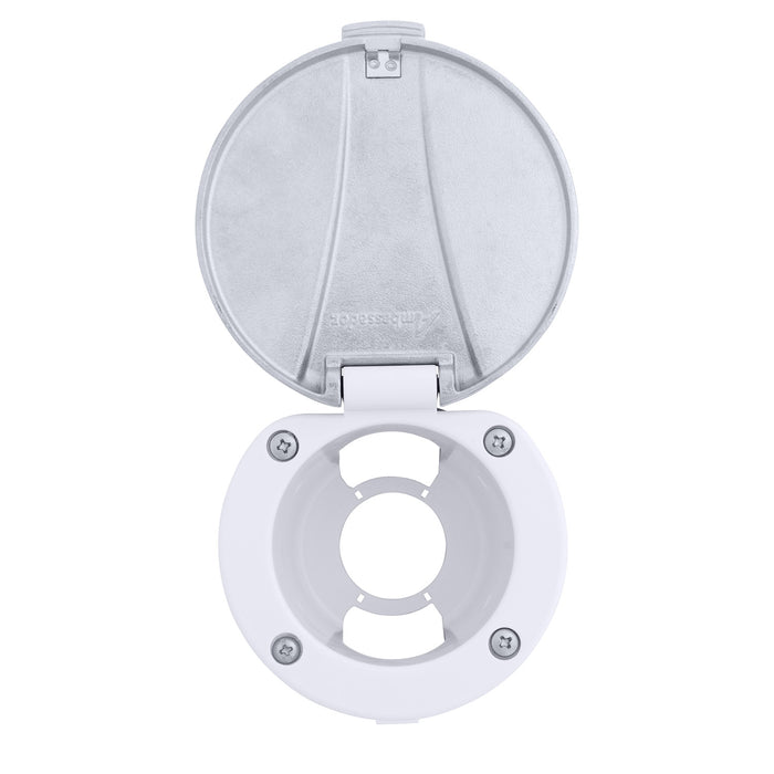 Ambassador Marine 136-0015-AW Recessed Cup & Lid Set (Stainless Steel Lid / Plastic Cup) (Arctic White)