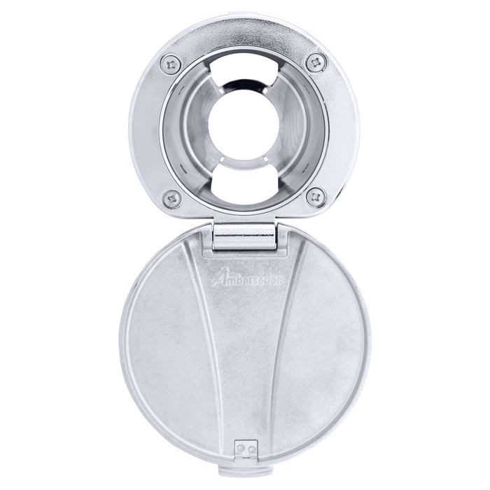 Ambassador Marine 136-0015-CP Recessed Cup & Lid Set (Stainless Steel Lid / Plastic Cup) (Chrome)