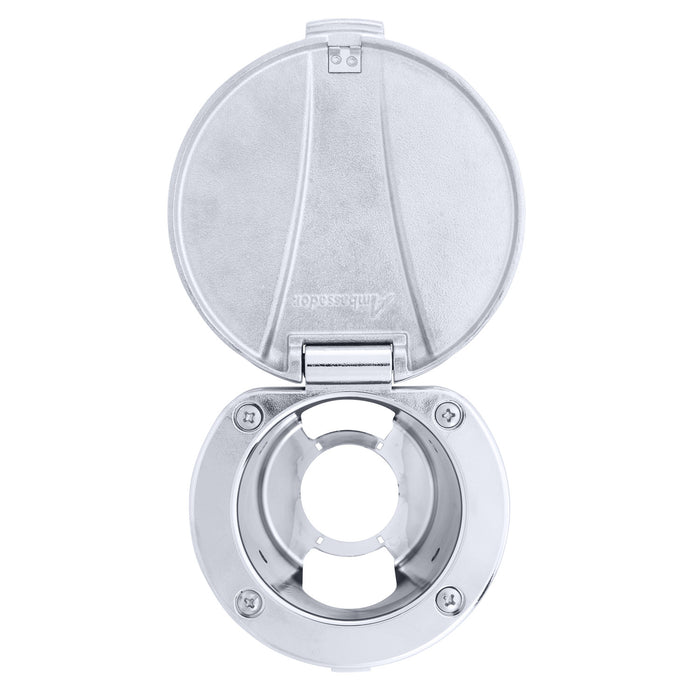 Ambassador Marine 136-0015-CP Recessed Cup & Lid Set (Stainless Steel Lid / Plastic Cup) (Chrome)