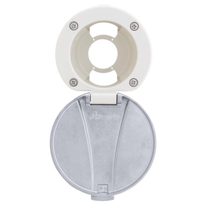 Ambassador Marine 136-0015-WH Recessed Cup & Lid Set (Stainless Steel Lid / Plastic Cup) (Warm White)