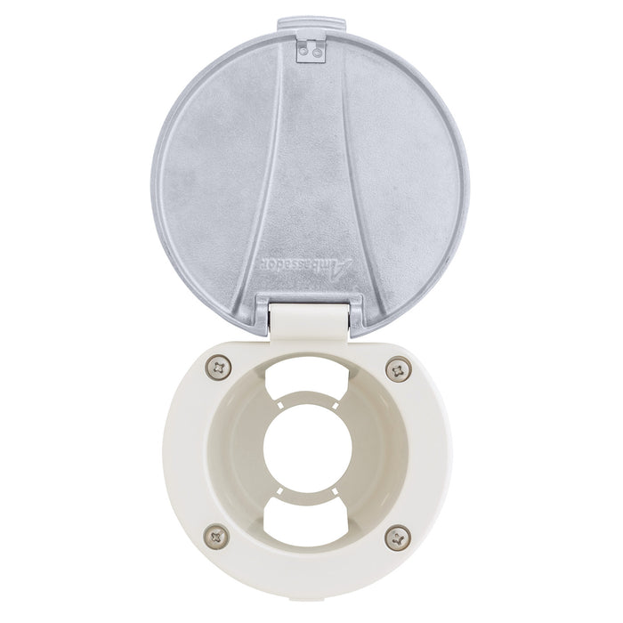 Ambassador Marine 136-0015-WH Recessed Cup & Lid Set (Stainless Steel Lid / Plastic Cup) (Warm White)