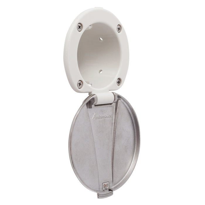 Ambassador Marine 136-0015-WH Recessed Cup & Lid Set (Stainless Steel Lid / Plastic Cup) (Warm White)