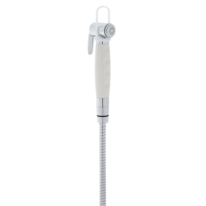 Ambassador Marine 136-0016-CW-R Recessed Shower- Chrome Cup & Lid, Hammer-Head Warm White Sprayer, 6' Stainless Steel Hose