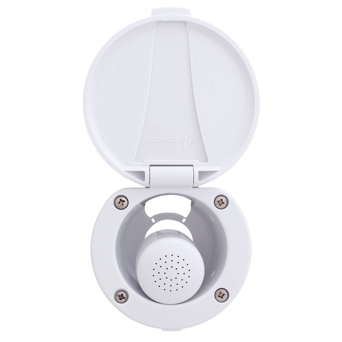 Ambassador Marine 136-0018-AW-R Recessed Shower- Arctic White Cup & Lid, Small Arctic White Sprayer (No Hook), 6' Stainless Steel Hose