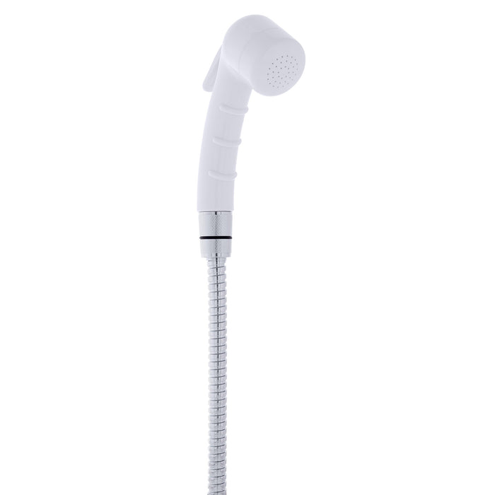 Ambassador Marine 136-0018-AW-R Recessed Shower- Arctic White Cup & Lid, Small Arctic White Sprayer (No Hook), 6' Stainless Steel Hose