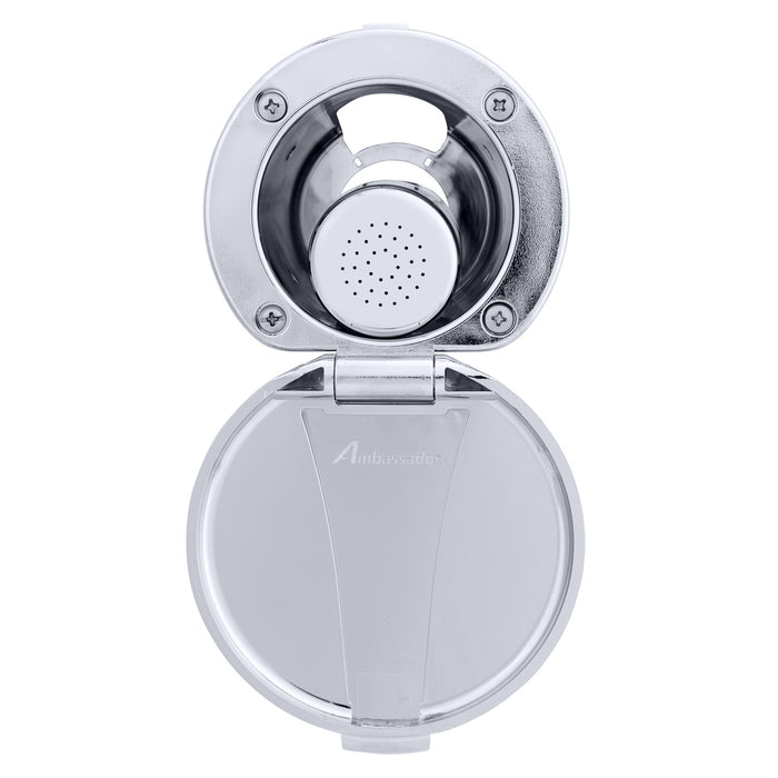 Ambassador Marine 136-0018-CP-R Recessed Shower- Chrome Cup & Lid, Small Chrome Sprayer (No Hook), 6' Stainless Steel Hose