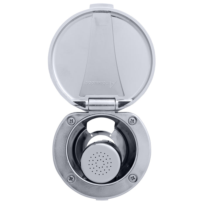 Ambassador Marine 136-0018-CP-R Recessed Shower- Chrome Cup & Lid, Small Chrome Sprayer (No Hook), 6' Stainless Steel Hose