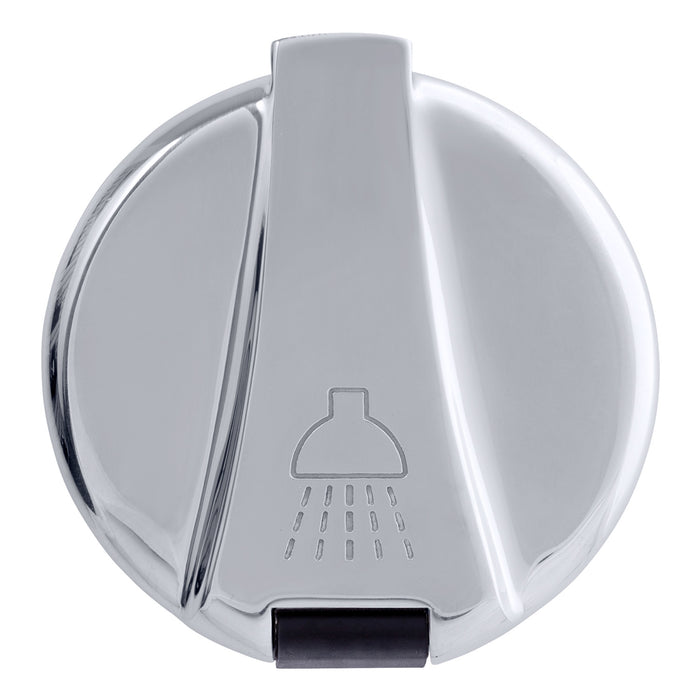 Ambassador Marine 136-0043-KP-R Recessed Shower- Black Cup with Stainless Steel Lid w/Gasket, Hammer-Head Black Sprayer, 6' Stainless Steel Hose
