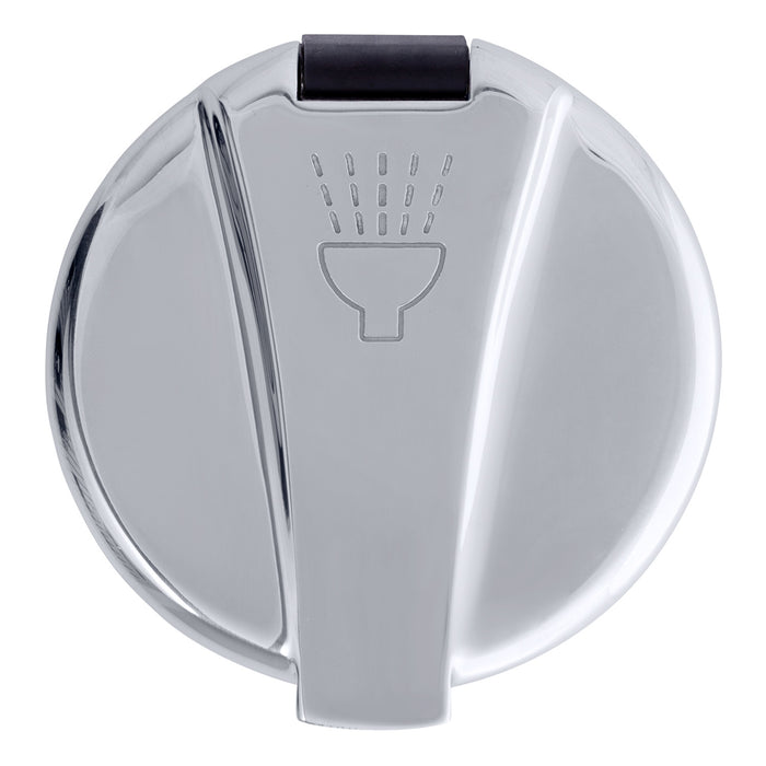Ambassador Marine 136-0043-KP-R Recessed Shower- Black Cup with Stainless Steel Lid w/Gasket, Hammer-Head Black Sprayer, 6' Stainless Steel Hose
