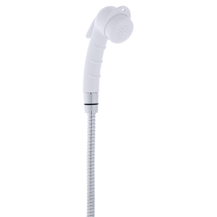 Ambassador Marine 136-0048-AW-R Recessed Shower- Arctic White Cup with Stainless Steel Lid, Small Arctic White Sprayer, 6' Stainless Steel Hose