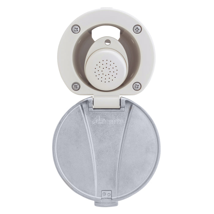 Ambassador Marine 136-0048-WH-R Recessed Shower- Warm White Cup with Stainless Steel Lid, Small Warm White Sprayer, 6' Stainless Steel Hose