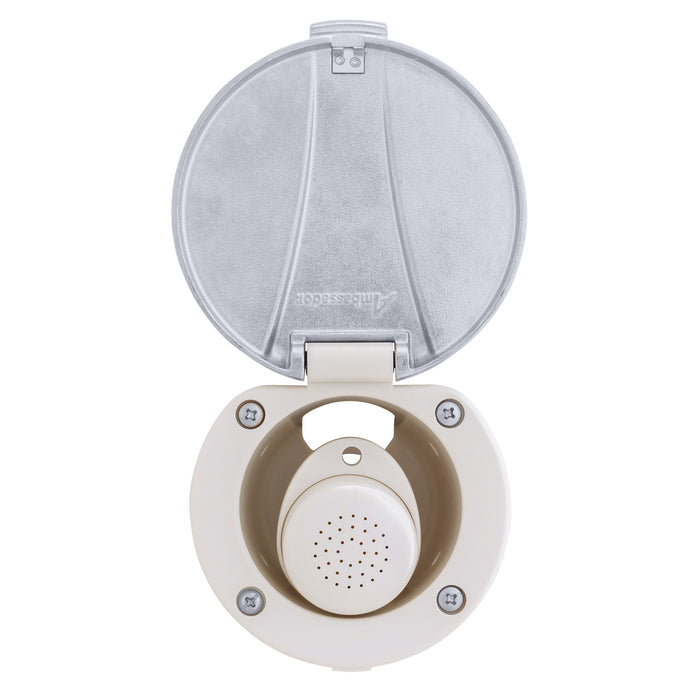 Ambassador Marine 136-0048-WH-R Recessed Shower- Warm White Cup with Stainless Steel Lid, Small Warm White Sprayer, 6' Stainless Steel Hose