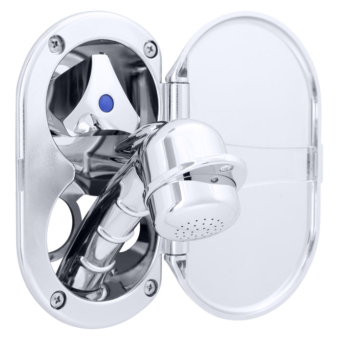 Ambassador Marine 136-0200-CP Trinidad- Transom Shower (Cold Only), Chrome Cup & Lid, Small Chrome Sprayer, 6' Black Rubber Hose, Chrome Trinidad Handle