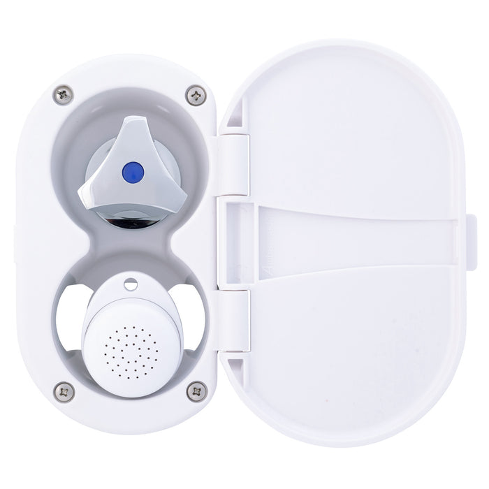 Ambassador Marine 136-0207-AW Trinidad- Transom Shower (Cold Only), Arctic White Cup & Lid, Small Arctic White Sprayer, 10' White Rubber Hose, Chrome Trinidad Handle