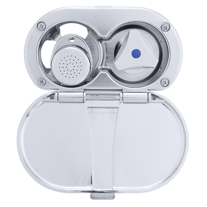 Ambassador Marine 136-0207-CW Trinidad- Transom Shower (Cold Only), Chrome Cup & Lid, Small Chrome Sprayer, 10' White Rubber Hose, Chrome Trinidad Handle