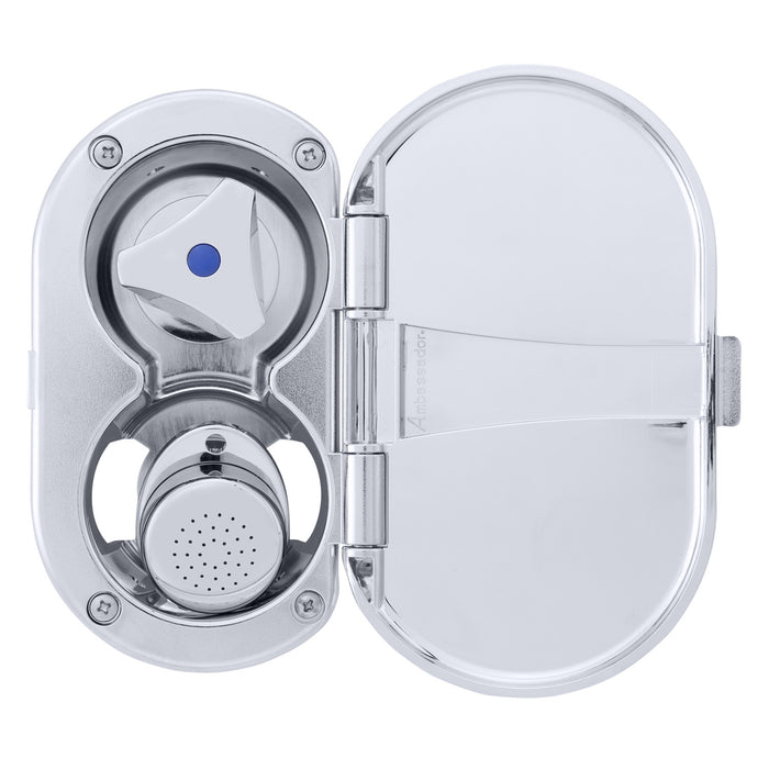 Ambassador Marine 136-0207-CW Trinidad- Transom Shower (Cold Only), Chrome Cup & Lid, Small Chrome Sprayer, 10' White Rubber Hose, Chrome Trinidad Handle