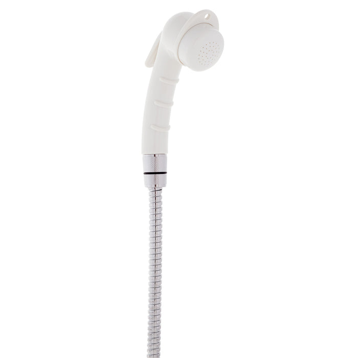 Ambassador Marine 136-0207-WH Trinidad- Transom Shower (Cold Only), Warm White Cup & Lid, Small Warm White Sprayer, 10' White Rubber Hose, Chrome Trinidad Handle