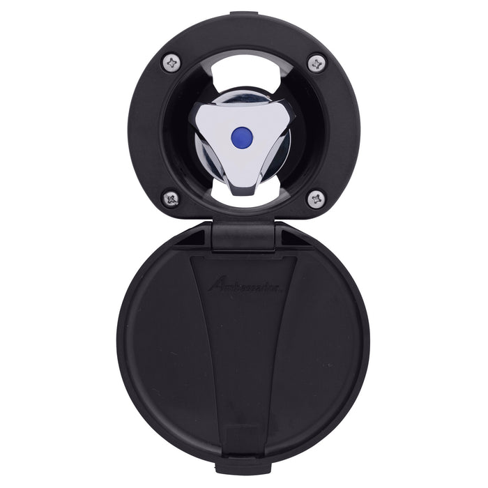Ambassador Marine 136-0209-CK Trinidad- Recessed Control Valve (Cold Only), Black Cup & Lid, Chrome Trinidad Handle