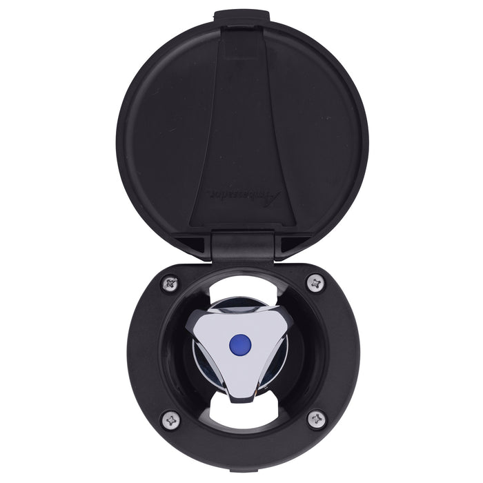 Ambassador Marine 136-0209-CK Trinidad- Recessed Control Valve (Cold Only), Black Cup & Lid, Chrome Trinidad Handle