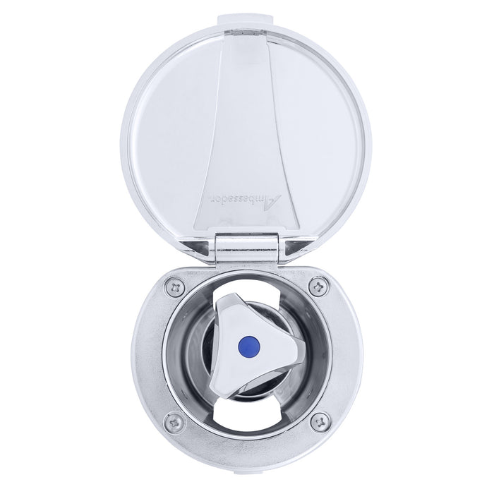 Ambassador Marine 136-0209-CP Trinidad- Recessed Control Valve (Cold Only), Chrome Cup & Lid, Chrome Trinidad Handle