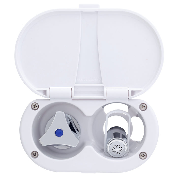 Ambassador Marine 136-0212-AW Trinidad- Transom Shower (Cold Only), Arctic White Cup & Lid, Hammer-Head Arctic White Sprayer, 6' White Rubber Hose, Chrome Trinidad Handle