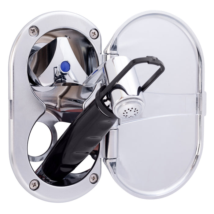 Ambassador Marine 136-0212-CP Trinidad- Transom Shower (Cold Only), Chrome Cup & Lid, Hammer-Head Black Sprayer, 6' Black Rubber Hose, Chrome Trinidad Handle
