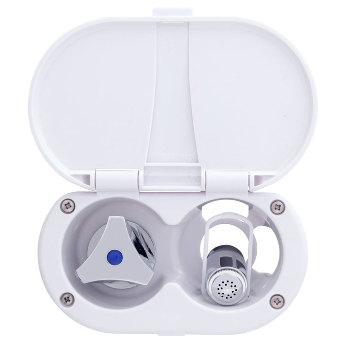 Ambassador Marine 136-0216-AW Trinidad- Transom Shower (Cold Only), Arctic White Cup & Lid, Hammer-Head Arctic White Sprayer, 6' Stainless Steel Hose, Chrome Trinidad Handle