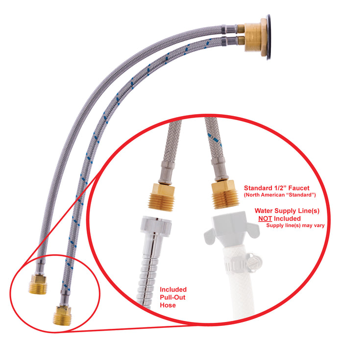 Ambassador Marine 136-0216-CW Trinidad- Transom Shower (Cold Only), Chrome Cup & Lid, Hammer-Head Warm White Sprayer, 6' Stainless Steel Hose, Chrome Trinidad Handle