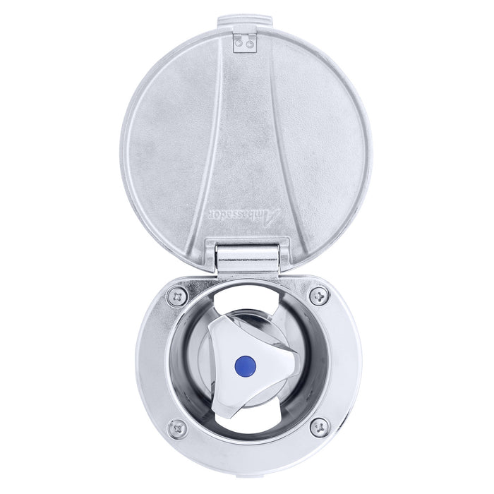 Ambassador Marine 136-0249-CP Trinidad- Recessed Control Valve (Cold Only), Chrome Cup with Stainless Steel Lid, Chrome Trinidad Handle