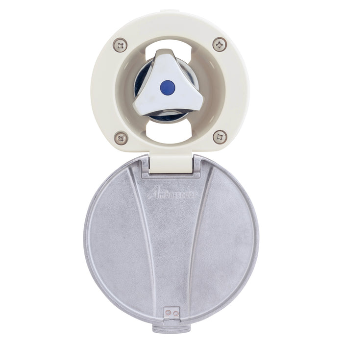 Ambassador Marine 136-0249-CW Trinidad- Recessed Control Valve (Cold Only), Warm White Cup with Stainless Steel Lid, Chrome Trinidad Handle