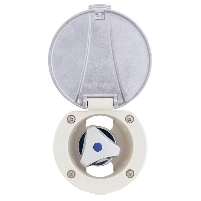 Ambassador Marine 136-0249-CW Trinidad- Recessed Control Valve (Cold Only), Warm White Cup with Stainless Steel Lid, Chrome Trinidad Handle