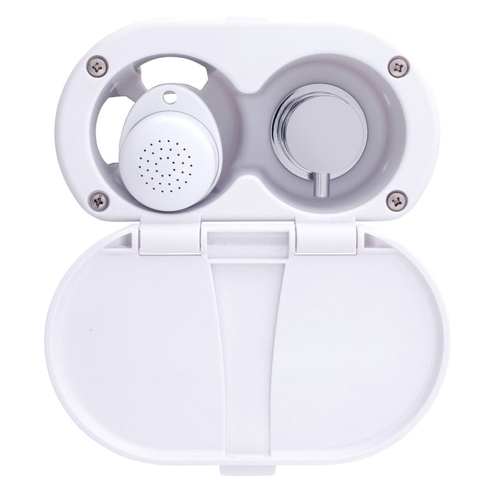 Ambassador Marine 136-1700-AW Aidack- Transom Shower (Hot/Cold Mixer), Arctic White Cup & Lid, Small Arctic White Sprayer, 6' White Rubber Hose, Chrome Aidack Handle