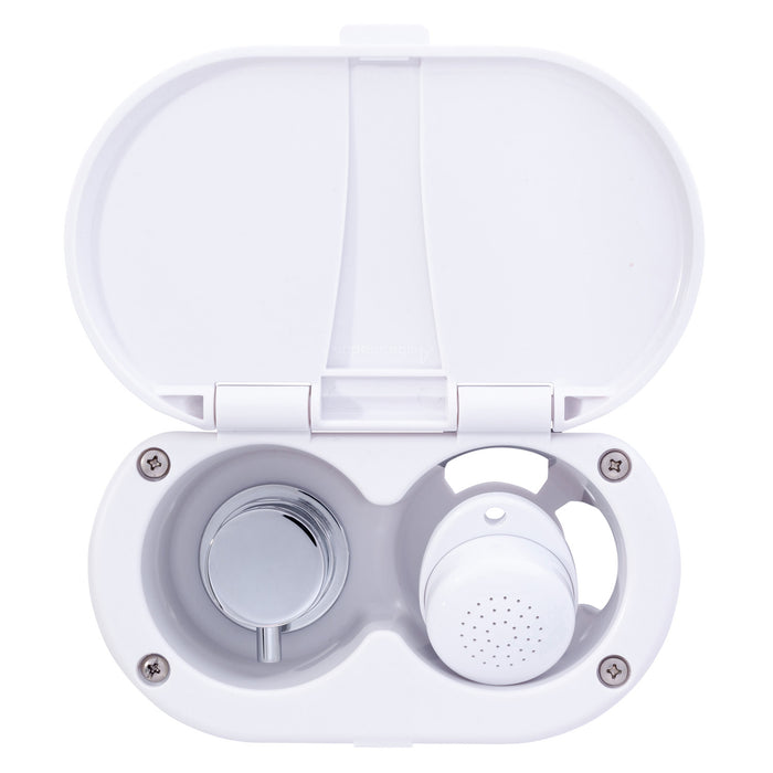 Ambassador Marine 136-1700-AW Aidack- Transom Shower (Hot/Cold Mixer), Arctic White Cup & Lid, Small Arctic White Sprayer, 6' White Rubber Hose, Chrome Aidack Handle