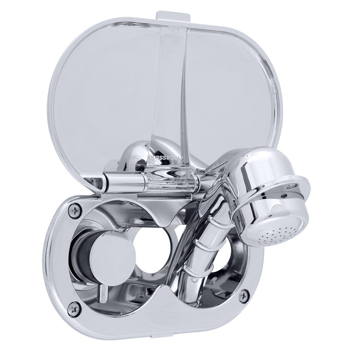 Ambassador Marine 136-1700-CP Aidack- Transom Shower (Hot/Cold Mixer), Chrome Cup & Lid, Small Chrome Sprayer, 6' Black Rubber Hose, Chrome Aidack Handle