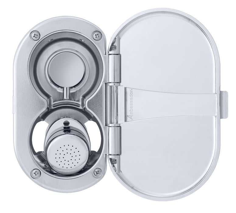 Ambassador Marine 136-1700-CP Aidack- Transom Shower (Hot/Cold Mixer), Chrome Cup & Lid, Small Chrome Sprayer, 6' Black Rubber Hose, Chrome Aidack Handle