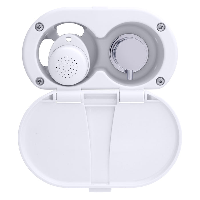 Ambassador Marine 136-1707-AW Aidack- Transom Shower (Hot/Cold Mixer), Arctic White Cup & Lid, Small Arctic White Sprayer, 10' White Rubber Hose, Chrome Aidack Handle