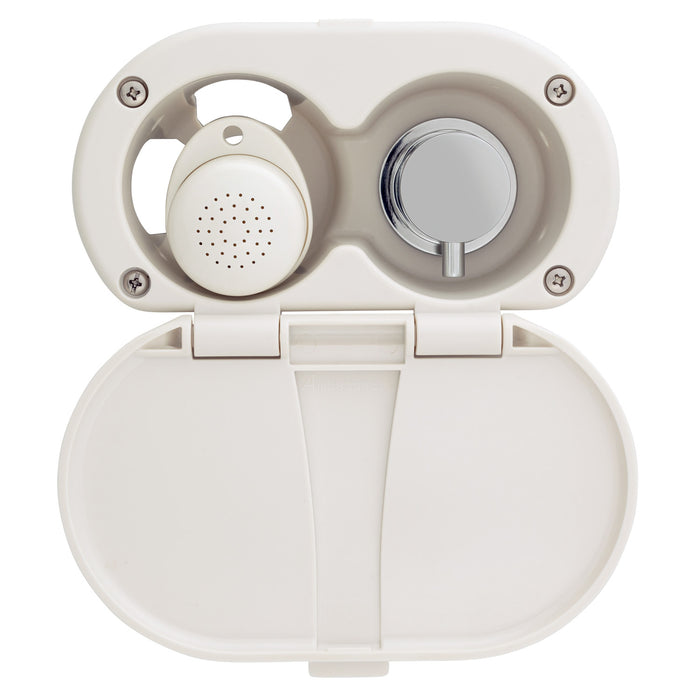 Ambassador Marine 136-1707-WH Aidack- Transom Shower (Hot/Cold Mixer), Warm White Cup & Lid, Small Warm White Sprayer, 10' White Rubber Hose, Chrome Aidack Handle