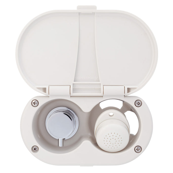 Ambassador Marine 136-1707-WH Aidack- Transom Shower (Hot/Cold Mixer), Warm White Cup & Lid, Small Warm White Sprayer, 10' White Rubber Hose, Chrome Aidack Handle