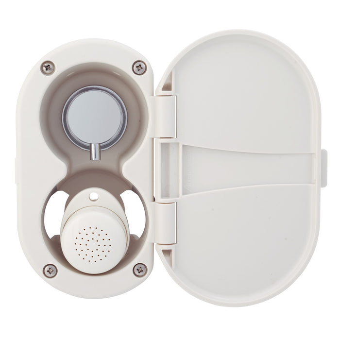 Ambassador Marine 136-1707-WH Aidack- Transom Shower (Hot/Cold Mixer), Warm White Cup & Lid, Small Warm White Sprayer, 10' White Rubber Hose, Chrome Aidack Handle
