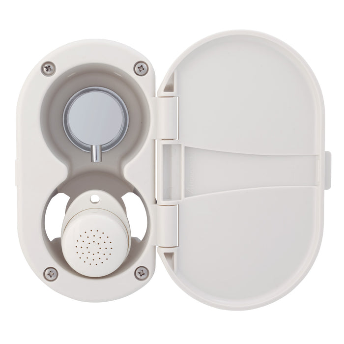 Ambassador Marine 136-1708-WH Aidack- Transom Shower (Hot/Cold Mixer), Warm White Cup & Lid, Small Warm White Sprayer, 6' Stainless Steel Hose, Chrome Aidack Handle