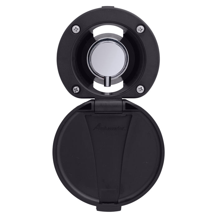 Ambassador Marine 136-1711-CK Aidack- Recessed Control Valve (Hot/Cold Mixer), Black Cup & Lid, Chrome Aidack Handle
