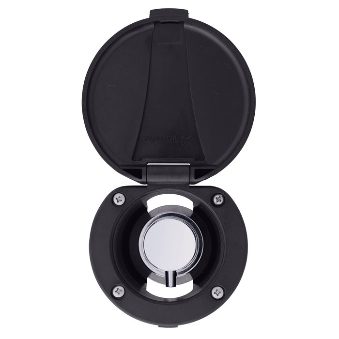 Ambassador Marine 136-1711-CK Aidack- Recessed Control Valve (Hot/Cold Mixer), Black Cup & Lid, Chrome Aidack Handle