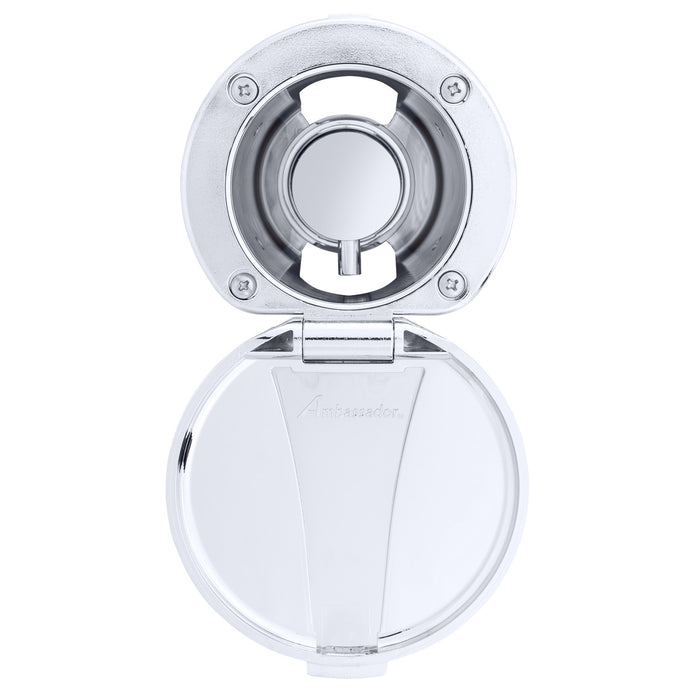 Ambassador Marine 136-1711-CP Aidack- Recessed Control Valve (Hot/Cold Mixer), Chrome Cup & Lid, Chrome Aidack Handle