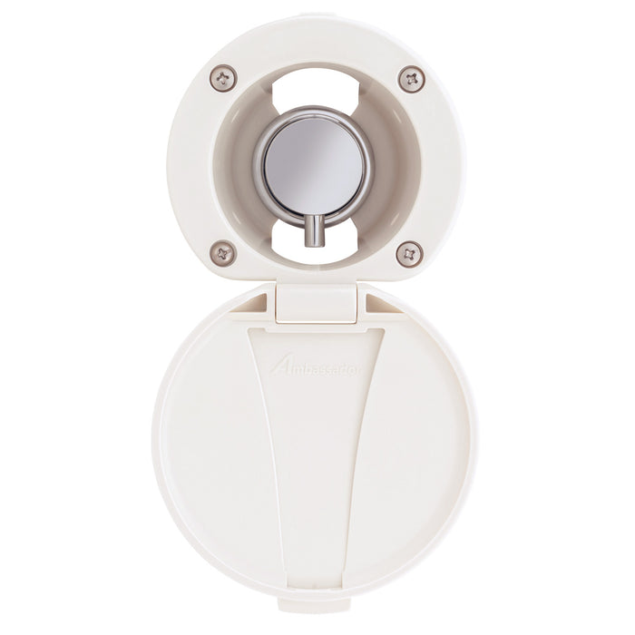 Ambassador Marine 136-1711-CW Aidack- Recessed Control Valve (Hot/Cold Mixer), Warm White Cup & Lid, Chrome Aidack Handle