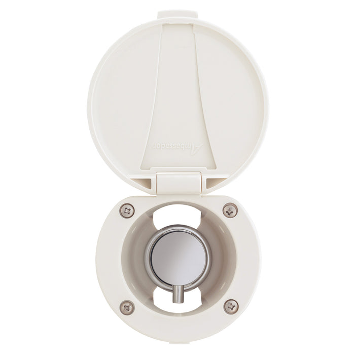 Ambassador Marine 136-1711-CW Aidack- Recessed Control Valve (Hot/Cold Mixer), Warm White Cup & Lid, Chrome Aidack Handle