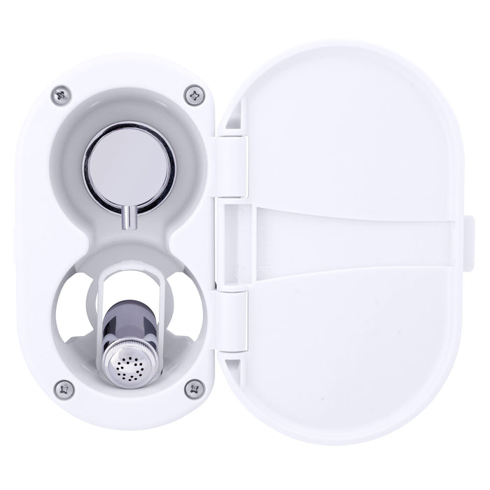 Ambassador Marine 136-1712-AW Aidack- Transom Shower (Hot/Cold Mixer), Arctic White Cup & Lid, Hammer-Head Arctic White Sprayer, 6' White Rubber Hose, Chrome Aidack Handle