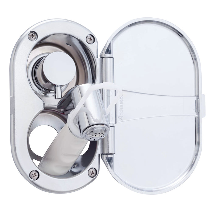 Ambassador Marine 136-1712-CW Aidack- Transom Shower (Hot/Cold Mixer), Chrome Cup & Lid, Hammer-Head Warm White Sprayer, 6' White Rubber Hose, Chrome Aidack Handle